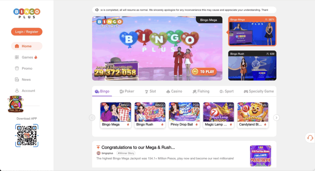 No.1: BingoPlus (RTP 97.5%)