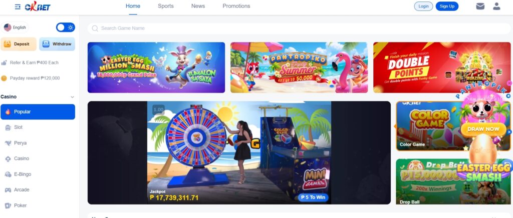 OKBET Review
Play at the popular OKBET Online Casino!