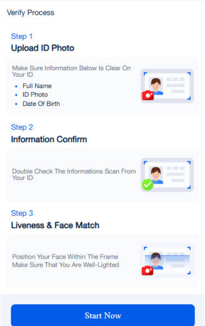 How to Verify OKBET Account (KYC)
Follow the step-by-step verification process and click Start Now
