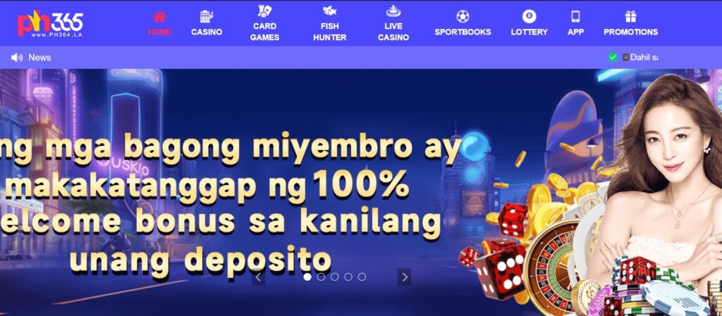 Ph365 Online Casino Deposit Bonus 100%