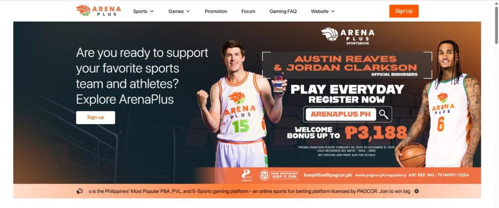 Arena Plus Online Casinoの₱20 Free Bonus(No Deposit Bonus)