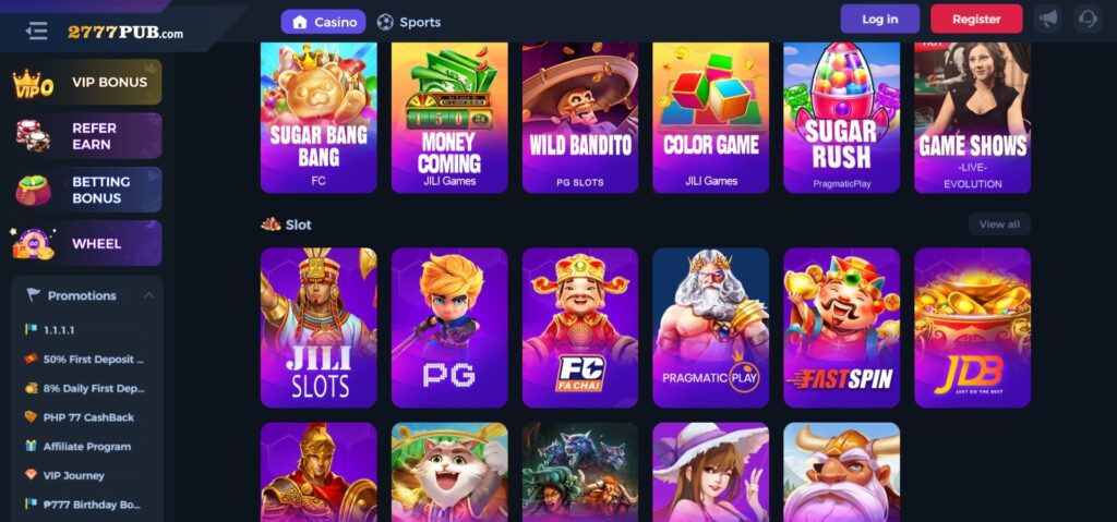 777PUB Online Casino Referral Bonus ₱77