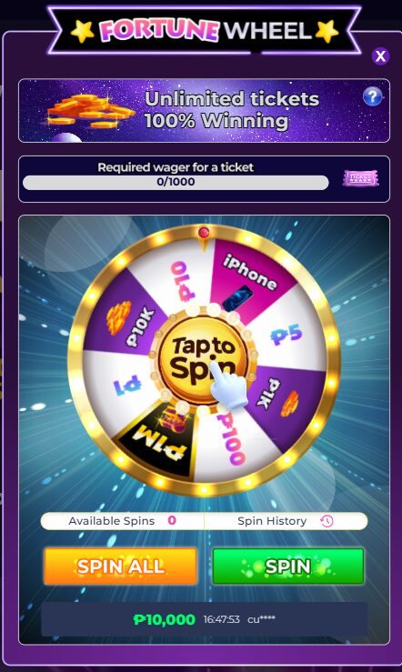 Free Fortune Wheel Spin: Win up to ₱1,000,000 or an iPhone!