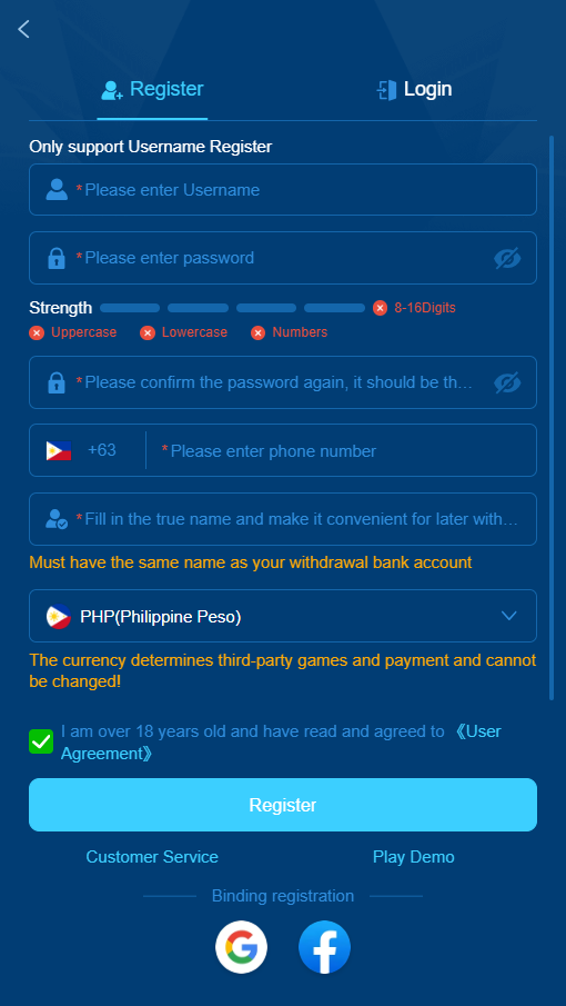registration form
