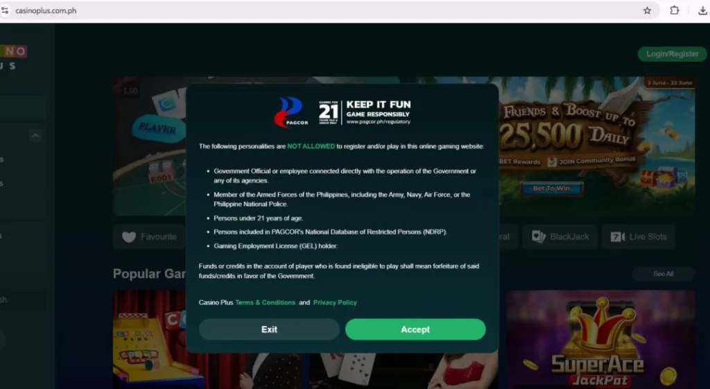 legit casino plus url