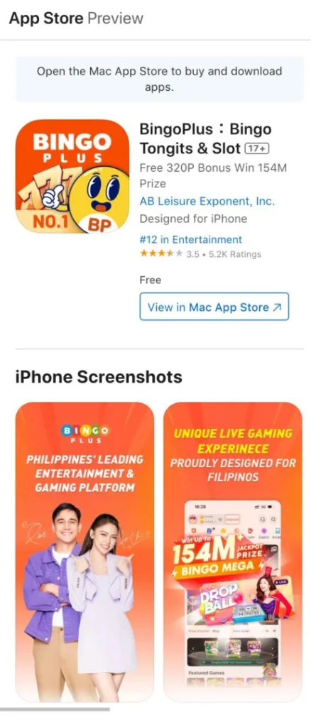 BingoPlus app store