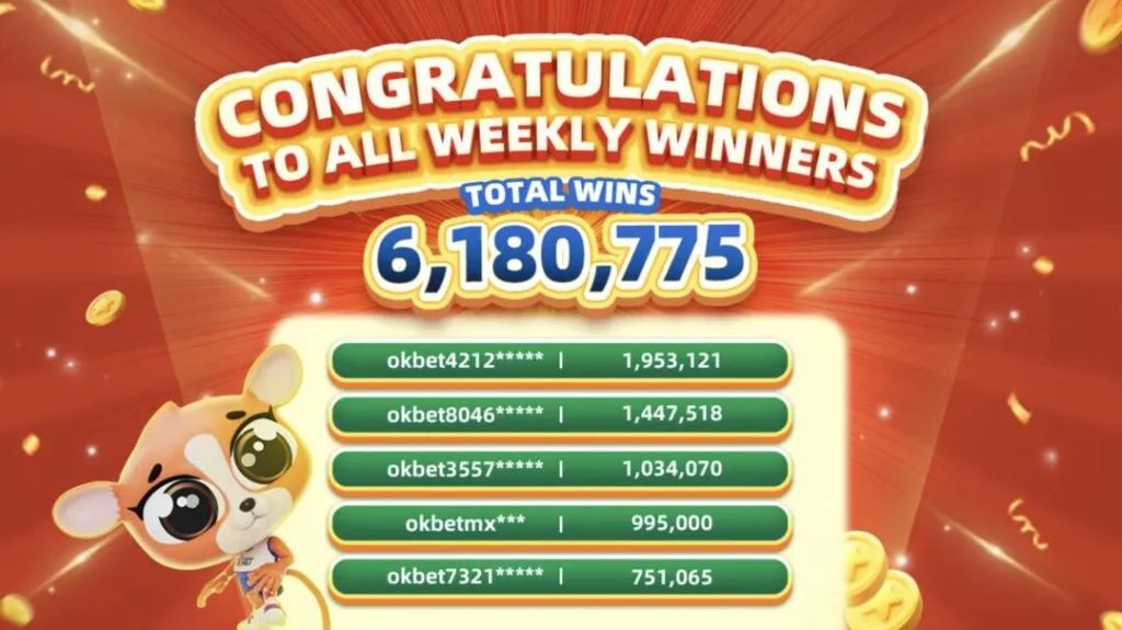 OKBet Weekly Big Time Winners (July 14–20, 2025)