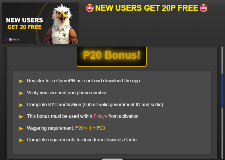 NEW USERS GET 20P FREE