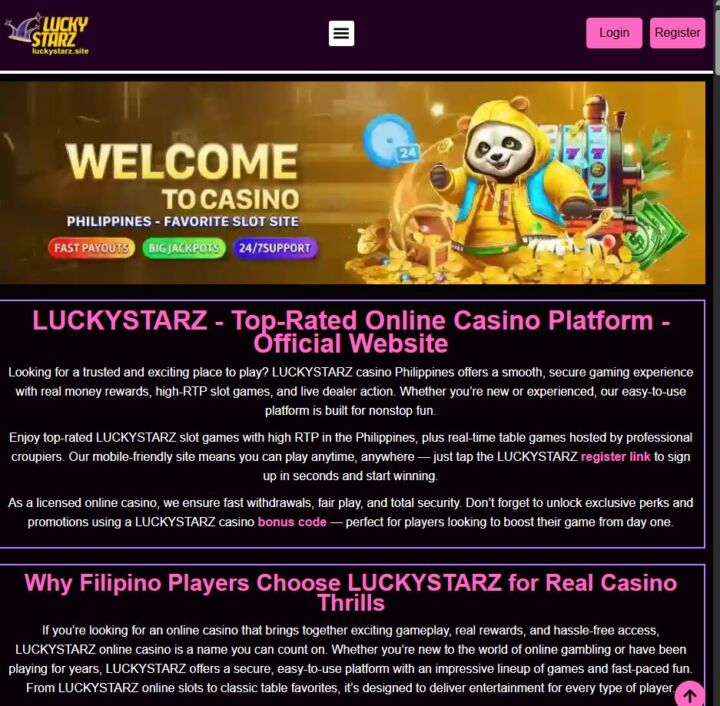 Luckystarz scam site