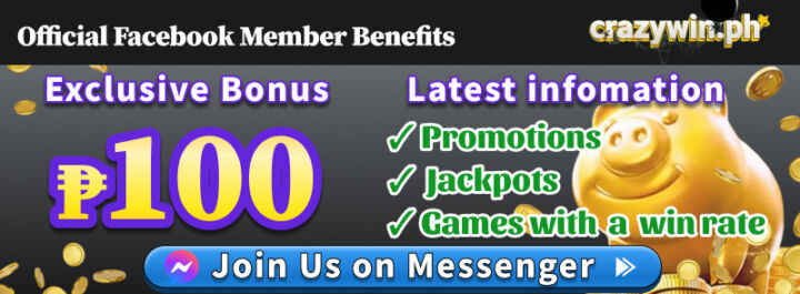 Crazywin Official Facebook Member Benefits Exclusive Bonus ₱100